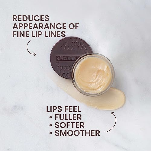 Burt's Bees Original Overnight Intensive Lip Treatment, Moisturizing, Restorative, Reduces Fine Lines, Vitamin E, Ceramides Oils, Natural Origin Lip Care, 0.25 Oz.