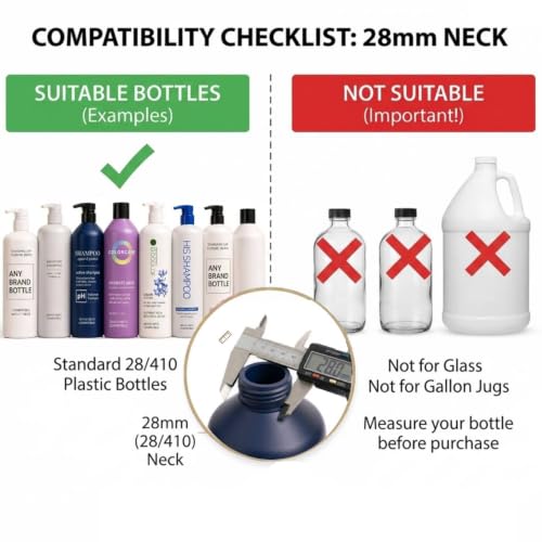 Shampoo Dispenser Pump for 1L Bottles | Leak Proof 28/410
