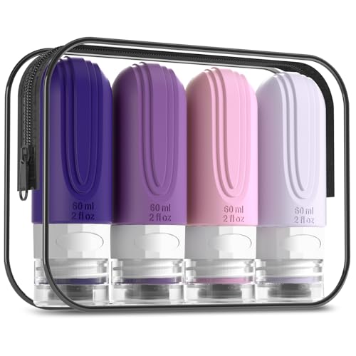 TSA Approved 2oz Travel Bottles, 4-Pack Leak Proof Toiletry Containers