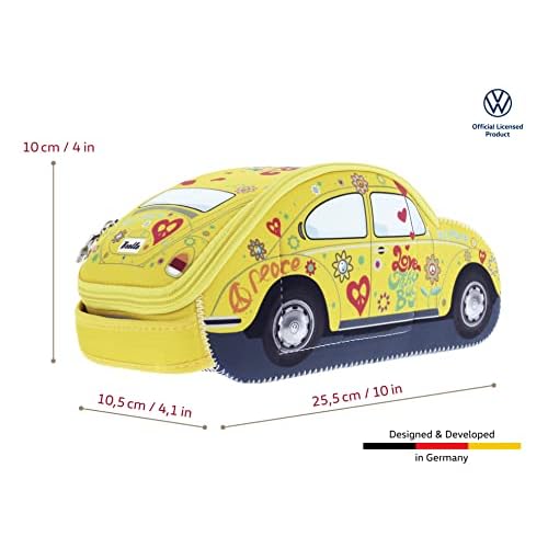 BRISA VW Collection - Volkswagen Neoprene Universal Bag for Makeup, Travel, Cosmetics in Beetle Bug Design
