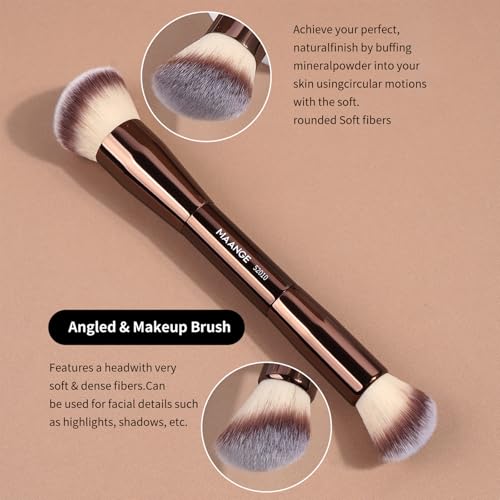 MAANGE 10-Piece Travel Makeup Brush Set with Magnetic Case