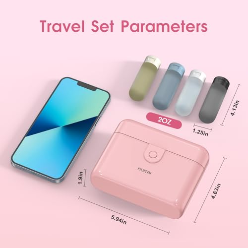 TSA Approved Travel Bottles Set, 4x2oz Leak-Proof with Case