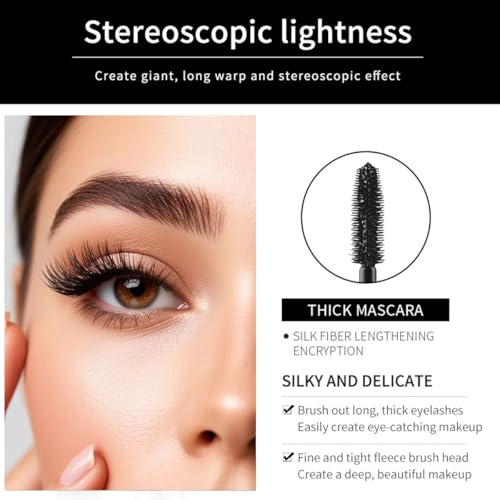 4D Silk Fiber Lash Mascara - Waterproof & Volumizing (4 Pack)
