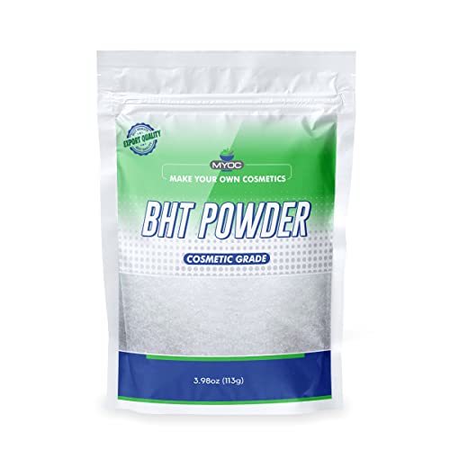 MYOC BHT Powder - 113g (3.98 Oz) | Premium Butylated Hydroxytoluene (BHT) Powder for Cosmetics - Paraben-Free Formula