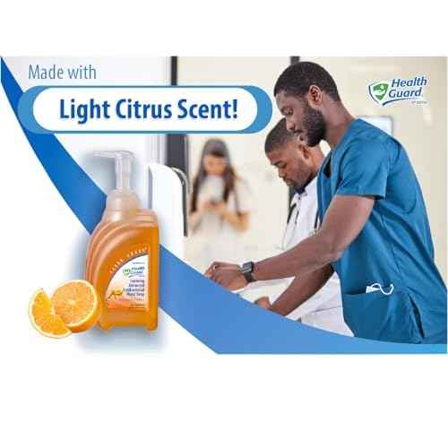 Health Guard 21314 Foaming Advanced Antibacterial Hand Soap, 950 mL Clean Shape Pump Bottle, Amber with Citrus Spice Scent (Pack of 4)