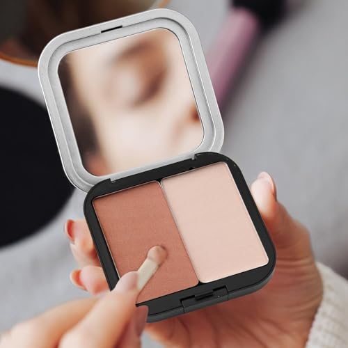 2Pcs Empty Eyeshadow Palette - Refillable Makeup Organizer with Grids