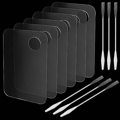 Acrylic Makeup Palette Mixing Tray Set with 6 Mixing Sticks