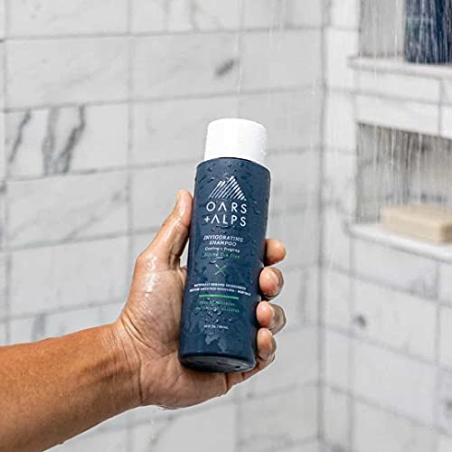 Oars + Alps Men's Sulfate Free Shampoo, Infused with Witch Hazel & Tea Tree Oil, Cleanses & Refreshes, Alpine Tea Tree Scent, 1 Pack, 13.5 Fl Oz