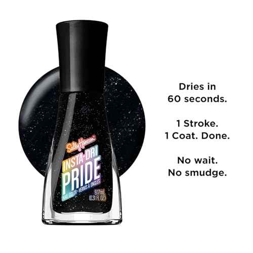 Sally Hansen Insta-Dri Pride Nail Polish | Quick Dry, Long Lasting, Streak-Free Shine | Opaque, Shimmery | 768 It's Giving | Black Nail Color