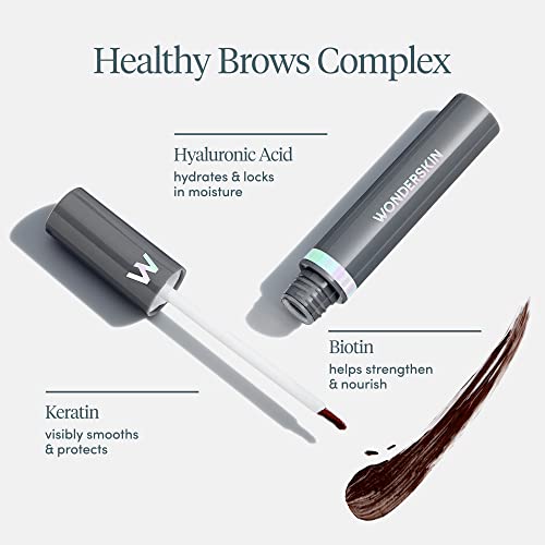 Wonderskin Long Lasting Tinted Eyebrow Gel Dark Brunette - Natural Brow Filler & Volumizer
