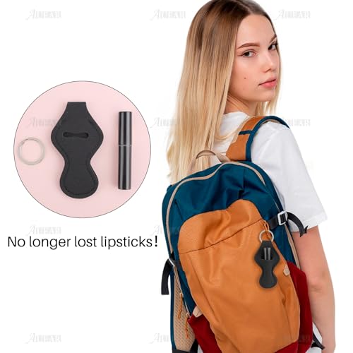 Lip Balm Holder Keychain 10 Pack - Black ChapStick Holders