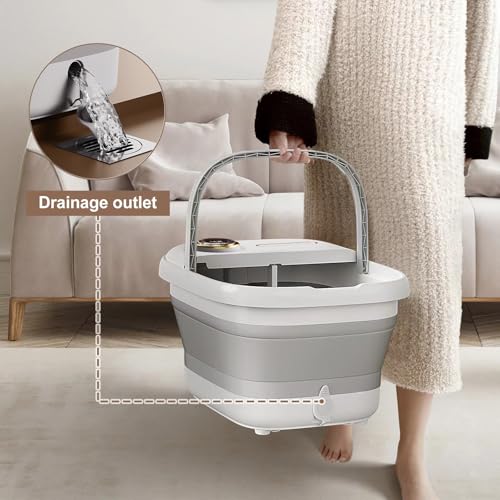 KASJ Collapsible Foot Spa with Heat, Massage Jets & Shiatsu Nodes