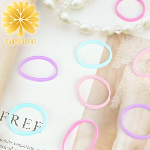 KANPRINCESS 1000pcs Mini Hair Rubber Bands - Soft Elastic Ties for Kids & Adults