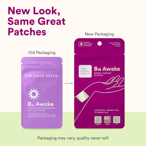 The Good Patch B12 Awake Energy Patch – 16 Total Patches, 4 Pouches