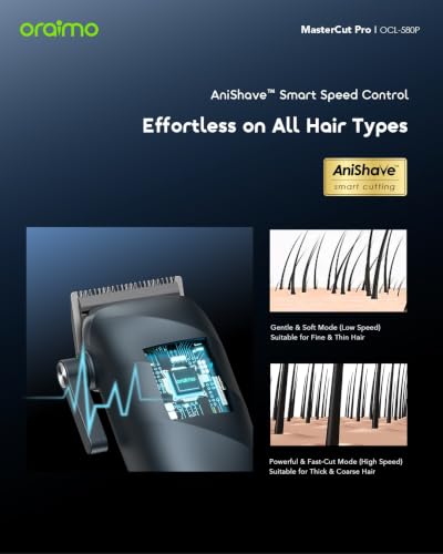 Oraimo MasterCut Pro Hair Clipper - X-Shaped Blade, Zero-Gap