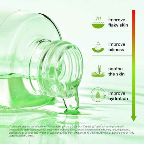 Anua Azelaic Acid 3 CICA Skin Claryfing Toner, Soothing & Clear Care, with Salicylic Acid & Azelaic Acid, Sebum & Spot Care, Suitable for Sensitive Skin, Korean Skin Care (250ml / 8.45 fl.oz.)