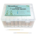 Meanhoo Bamboo Cotton Swabs 1000 Count with 500 Round & 500 Pointed Tips in Storage Box