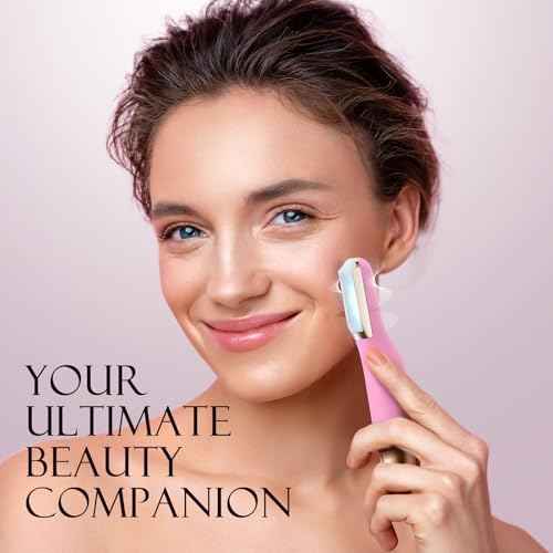 Sonic Dermaplane Razor for Women Face, Dermaplaning Tool for Face, Facial Hair Removal for Women, Sonic Edge Technology, Peach Fuzz with 16 Replaceable Blades(Pink)