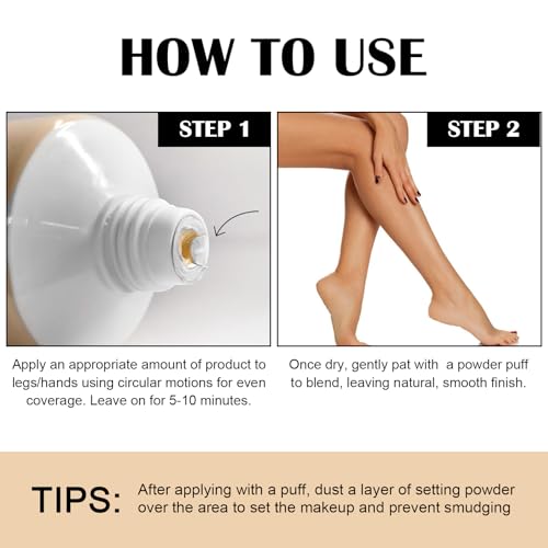 Waterproof Leg & Body Concealer Cream with Puff - Full Coverage Makeup