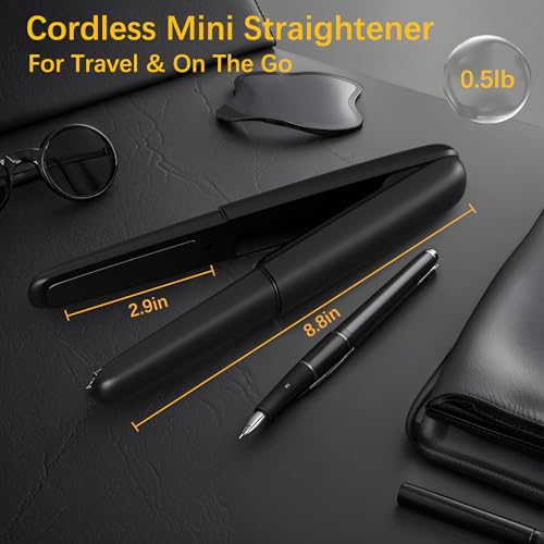 Cordless Mini Hair Straightener & Curler - 2 in 1 Ceramic Iron