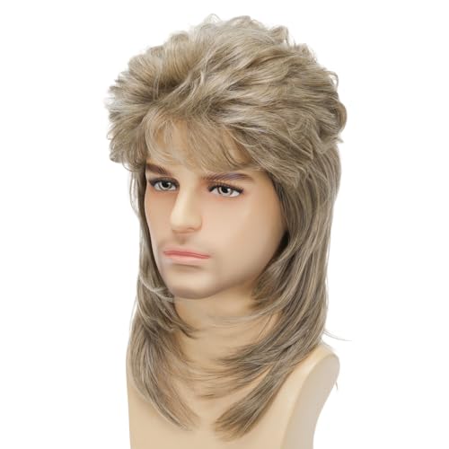 Mullet Wig Blonde 80s Punk Rocker Men's Hair