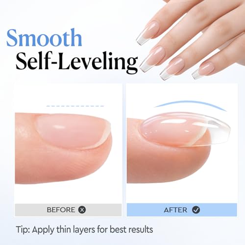 Clear Builder Gel for Nails 18ml - 7-in-1 Nail Strengthener & Extension - AzureBeauty - Clear / 0.61 Fl Oz (Pack of 1)