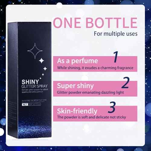 Body Glitter Spray, Perfect Body Glitter for Music Festival Stage Makeup and Festival Rave Highlighter Makeup. (2 Pcs)