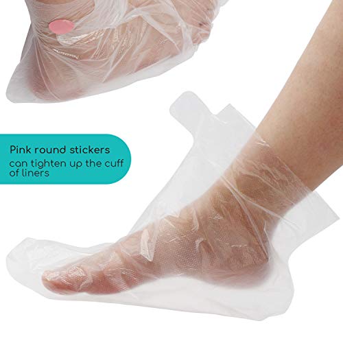 Segbeauty Paraffin Wax Bath Foot Liners with Stickers - 200 Pack Plastic Covers