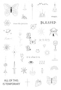Tatsy Tiny Temporary Tattoo Set - 41 Realistic Waterproof Designs