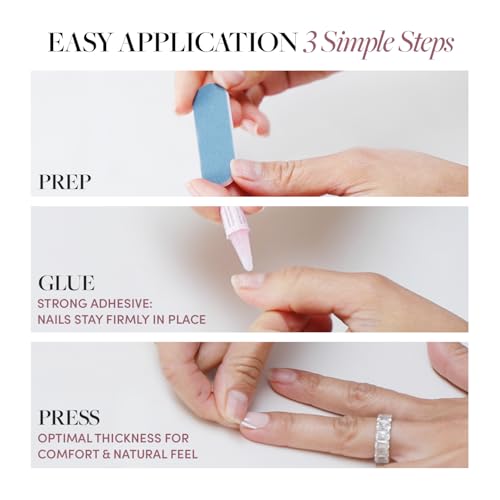 Glamnetic Press On Nails - Blue A Kiss | Short Squoval Design Kit