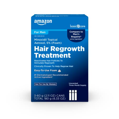Minoxidil 5% Foam Hair Regrowth Treatment for Men, 3-Pack