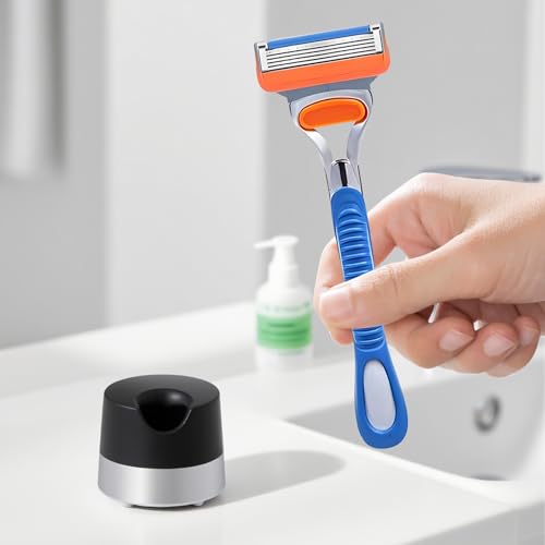 Razor Stand Holder - Alloy Metal with Drainage Hole | Universal Fit for Most Razors | Scratch-Resistant Compatible with Gillette