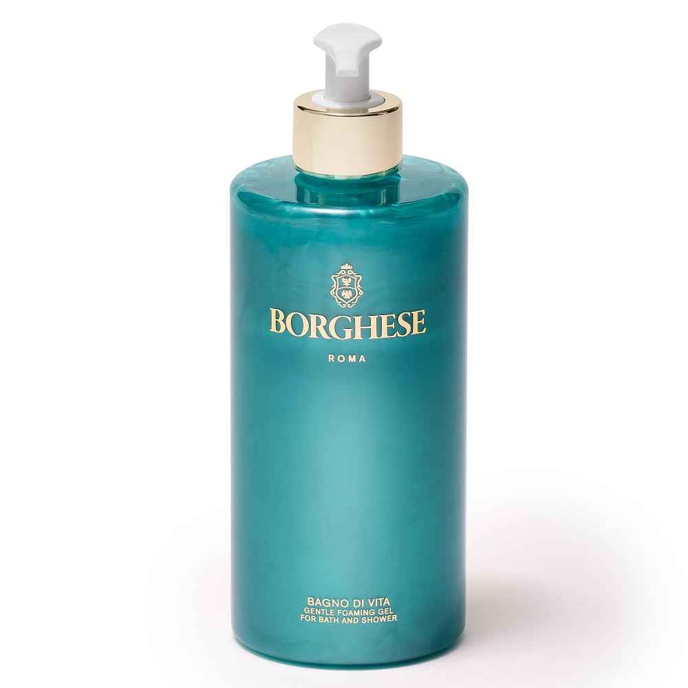 Borghese Bagno di Vita Gentle Foaming Bath & Shower Gel - Aromatherapy Hydrating Body Wash with Thyme, Chamomile & Sweet Almond Oil For All Skin Types