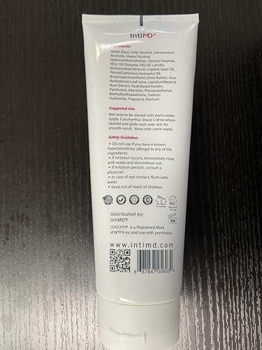 IntiMD Coochy Plus Intimate Shaving Cream - Moisturizing Razor Bump Care, 8 Fl Oz