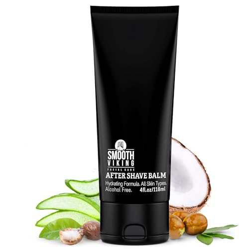 Smooth Viking Beard Care After Shave Balm For Men, Alcohol Free Mave Balm with Spiced Black Pepper Scents, Aftershave For Men, Soothing, Moisturizing - After Shave Lotion For Men Sensitive Skin (4 Oz)