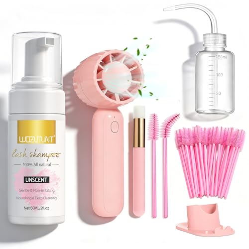 Eyelash Extension Cleanser Kit with USB Lash Fan