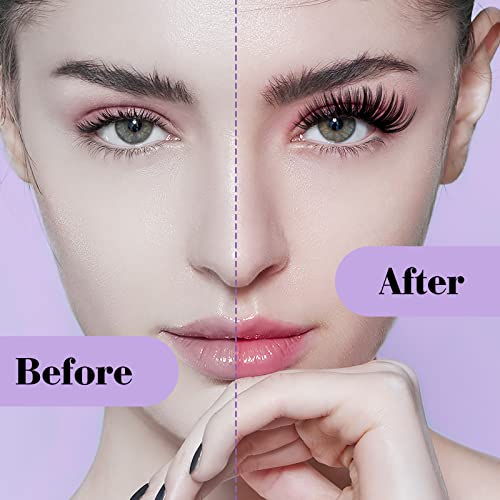 B&Qaugen Manga Lash Clusters DIY Individual Lashes 50D-D-12 300 PCS False Eyelash Cluster Manga Cluster 30D 40D 50D D Curl Eyelash Extensions at Home (50D-D-12)