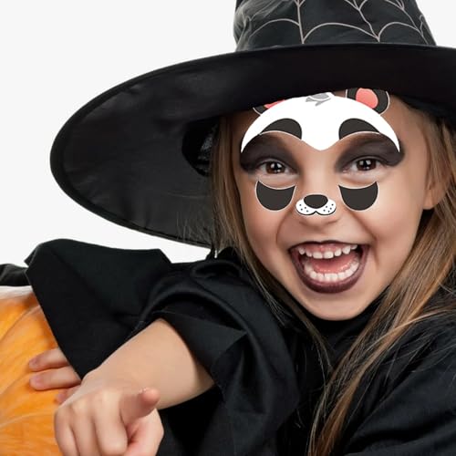 Animal Face Temporary Tattoos - 8 Sheets Halloween Stickers