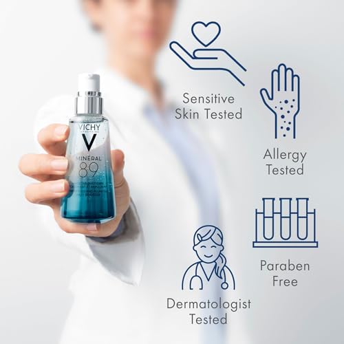 Vichy Mineral 89 Prebiotic Defense & Recovery Concentrate, Niacinamide Serum For Face, Skin Barrier Repair Seum With Antioxidants, Pore Minimizer & Hydrating Serum For Dull, Dry Skin