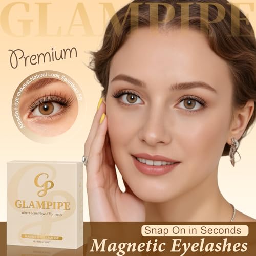 Magnetic Eyelashes Without Eyeliner, No Glue Magnetic Lashes with Applicator, Reusable Natural Look Lashes, Lightweight & Comfortable, Easy to Apply and Remove-3