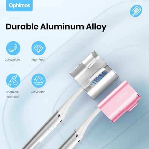 Aluminum Alloy Toothbrush Head Cover/Cap/Protector Case,Travel Toothbrush Covers Long-lasting Toothbrush Head Caps for Most Electric/Manual Brushes, 2 Count -Silver+Pink
