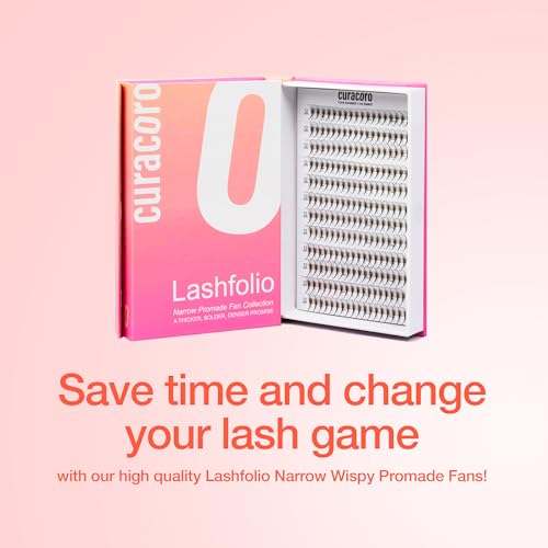 Curacoro LashFolio Triple Spike Promade Fans, Handmade Volume Eyelashes, 5D To 10D, C CC D Curl, 0.03~0.07 mm, 8-13mm Mix Length, Professional Long-Lasting Promade Lash Fans (5D-0.07 D 8mm-13mm)