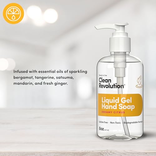 Clean Revolution Liquid Gel Hand Soap – Sulfate-Free, Moisturizing, 8 Fl Oz