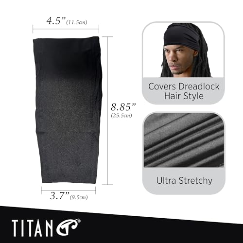 Titan Spandex Headband for Dreadlocks and Braids - Black