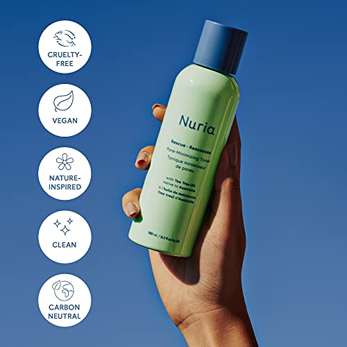 Nuria - Rescue Skin Toner for Face Pore Minimizer, Tea Tree Toner with Pure Witch Hazel Extract, Horsetail and Rosemary, 180mL/6.1 fl oz