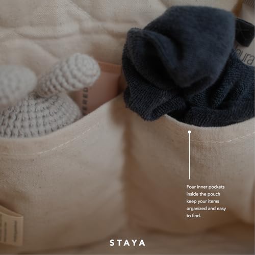 Staya Quilted Cosmetic Pouch ? Makeup Bag for Women, Travel Makeup Bag, Small Makeup Bag, Quilted Cosmetic Bag for Skincare, Toiletry Bag Women and Makeup Pouches (Coastal Grandma)