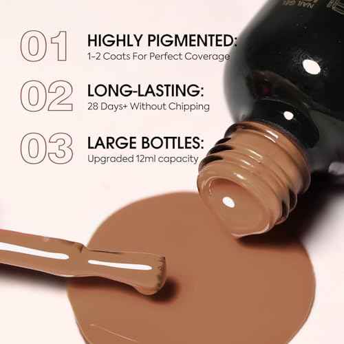 VENALISA Brown Gel Nail Polish 1 Pcs 12ml Brown Color Gel Polish Soak Off UV Salon Manicure DIY at Home Nail Art For Girls Women