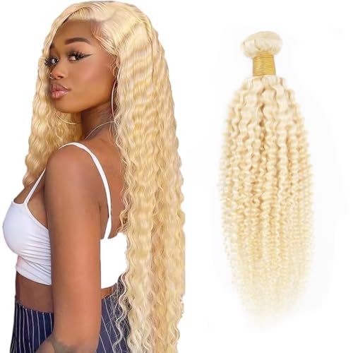 613 Blonde Kinky Curly Human Hair Bundle 26 Inch