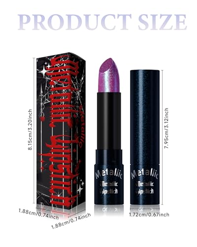 Metallic Shimmer Lipstick - Long Lasting, High Pigmented, Waterproof