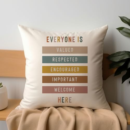 Everyone Is Welcome Pillow Covers, Boho Classroom Decor, All Are Welcome, Classroom Decor, Classroom Quotes, Playroom Decor, Child Throw Pillow Cover Everyone is Valued